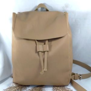 Tan vegan leather bookbag
